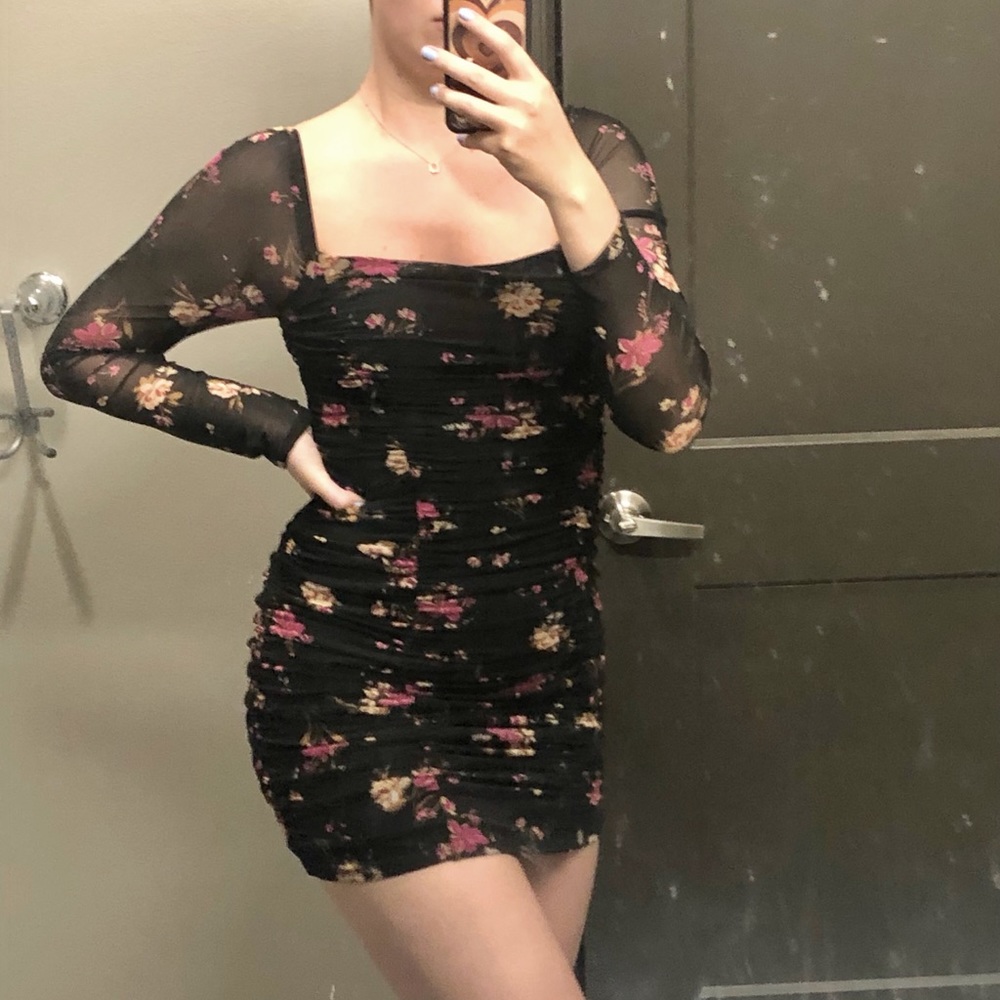 Floral ruched mini dress! Nordstrom